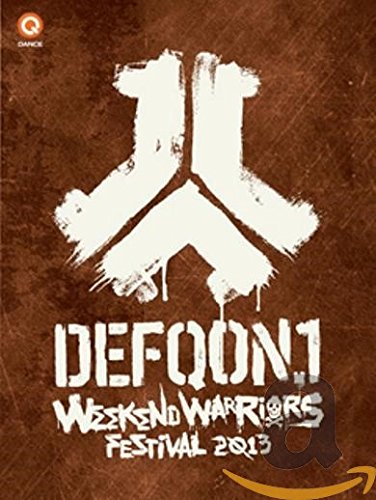 Red Defqon.1 festival cover with white logo, text, and a yellow rating label.