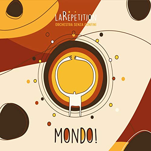 "Album cover with abstract design, featuring a yellow, brown, and beige circular pattern."
