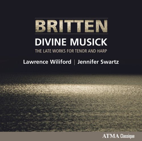 A CD cover with "Britten Divine Musick" in gold and white text on a dark background.