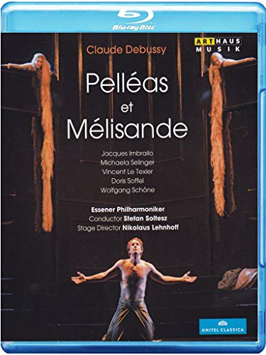 Blue-ray case cover with opera scene: man and two women in dramatic poses.
