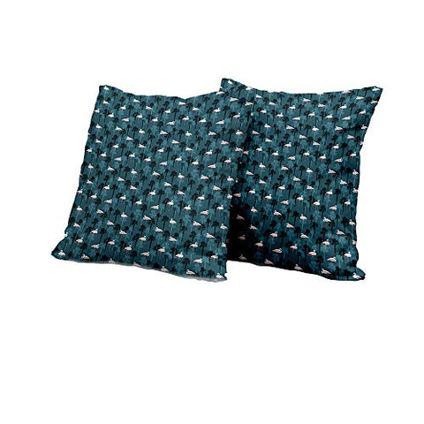 Coline Alecian; Jennifer Pio; - Toddler Pillowcase Flamingo,Graceful Tropical Nature Theme Jungle Tree Silhouettes Island Nature Pattern,Dark Teal Peach Couch Pillow Covers 20x20 INCH 2pcs [CD]