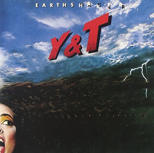 "CD cover art: 'Y&T' in red, stormy sky, and a screaming woman's face."