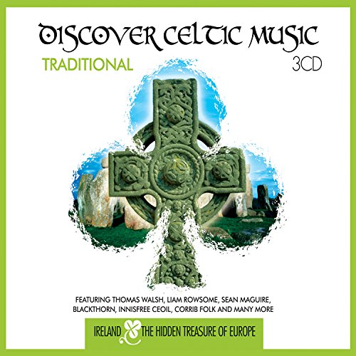 "CD cover featuring a Celtic cross surrounded by a scenic landscape."