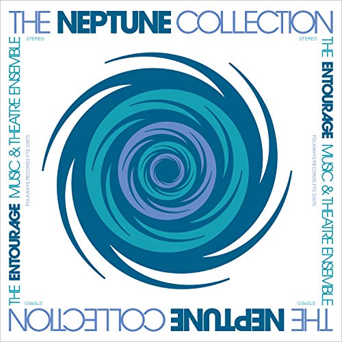 "Album cover with blue swirling design on white background, titled 'The Neptune Collection'."