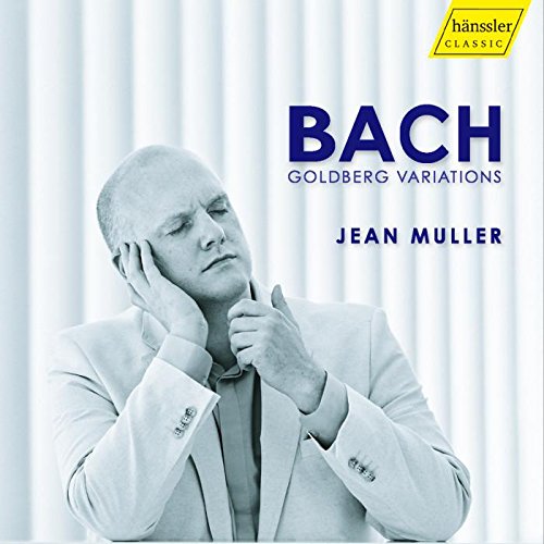 Bach Goldberg Variations CD cover featuring Jean Muller in a contemplative pose.