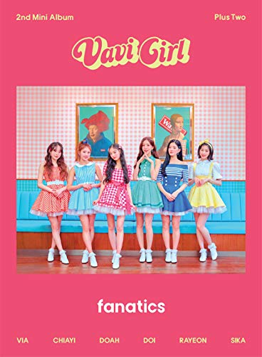 "Pink album cover featuring six young women in colorful dresses standing in front of a wall."