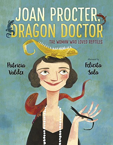 "Book cover featuring a cartoon woman with reptiles on her head and hand."