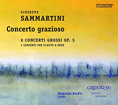"CD cover with yellow and gray background, featuring text about classical music concertos."