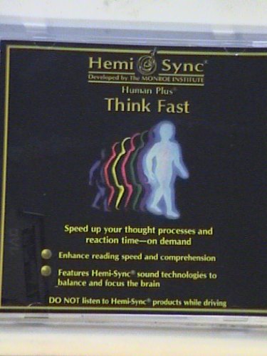 "Hemi-Sync Think Fast CD cover with purple background and layered head silhouettes."