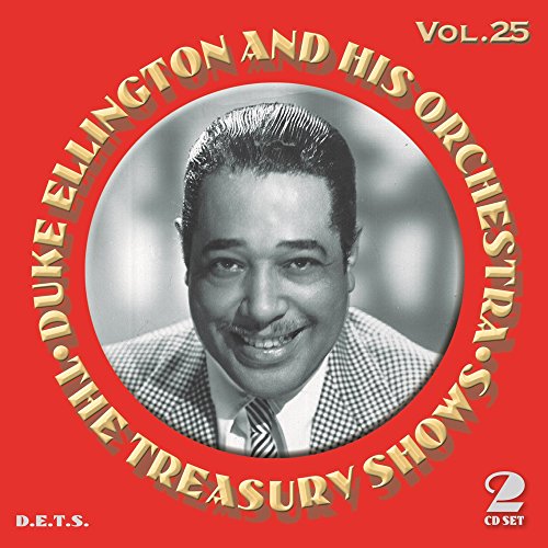 Red CD cover with Duke Ellington's black and white portrait surrounded by gold text.