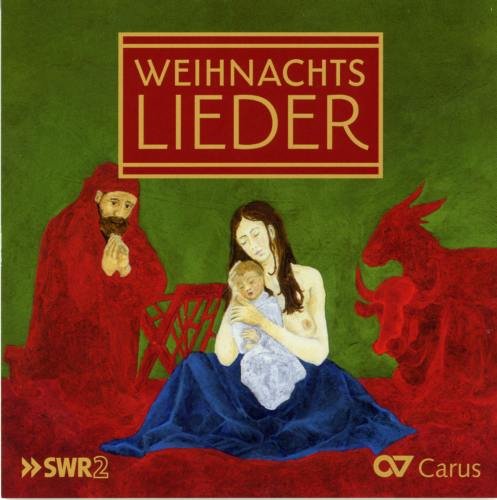 "CD cover featuring Mary, Joseph, and baby Jesus, with 'Weihnachts Lieder Vol. 2' title."