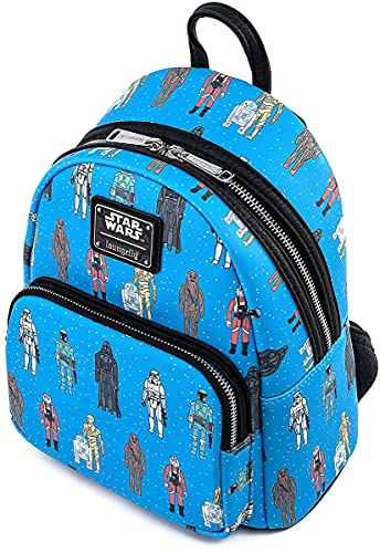 Loungefly Star Wars Action Figures All Over Print Mini Backpack