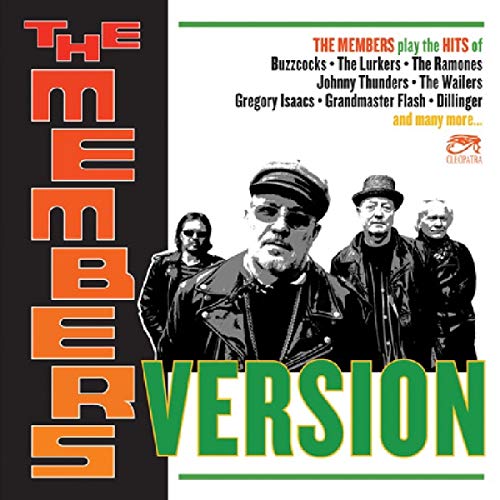 "CD cover with four men in black and white, colorful title text on black and white background."