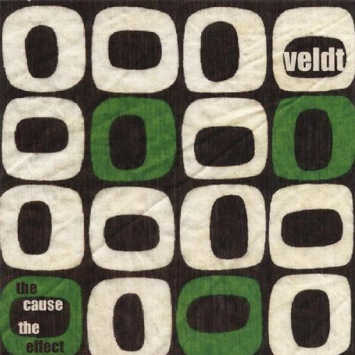 "CD cover with 12 rounded squares, some green, on a black background."