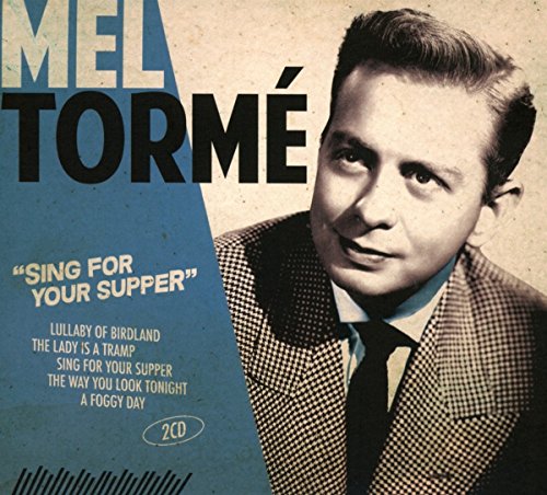 "CD cover with Mel Torme's portrait and song titles on a blue background."