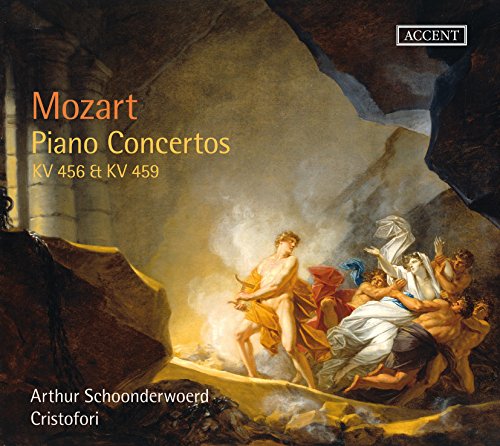 "CD cover featuring a classical painting of figures in a rocky cave."