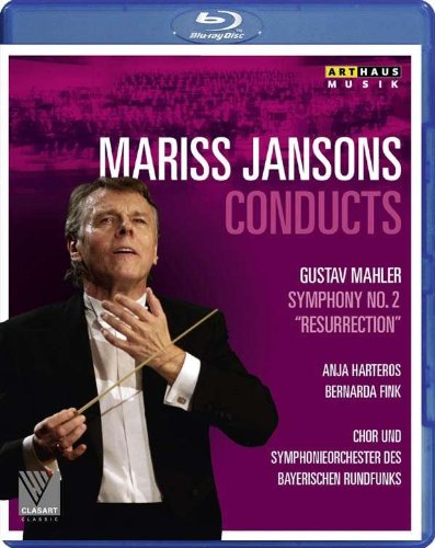 "Blu-ray case cover featuring Mariss Jansons conducting, against a purple background."