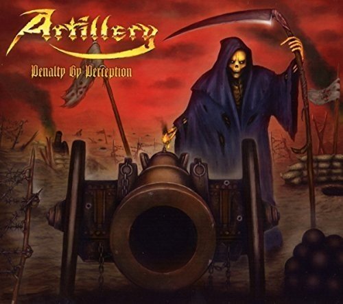 Compact disc with a silver surface, packaged in a cardboard sleeve with "Artillery" title.