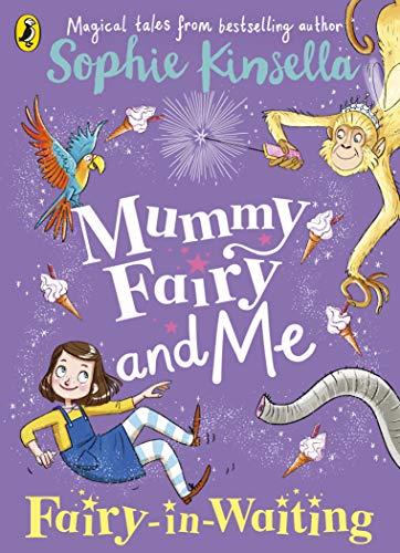 The image is a children's book cover with a purple background, featuring cartoon characters. Alt text: Purple children's book cover with cartoon girl, mummy, and fairy illustrations.
