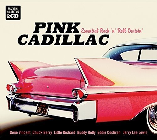 "CD cover featuring a red Cadillac car with 'Pink Cadillac' title."