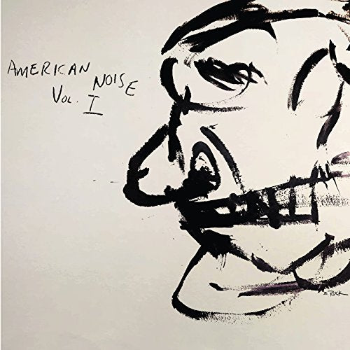 A black-and-white album cover featuring a sketch of a face with a gagged mouth.