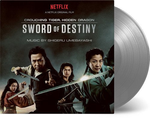"Crouching Tiger, Hidden Dragon: Sword of Destiny" vinyl cover with four warriors holding swords.
