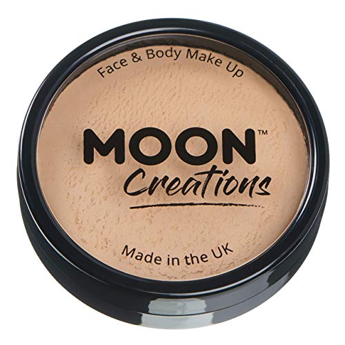 Pro Face & Body Paint Cake Pots by Moon Creations - Beige - Professional Water Based Face Paint Makeup for Adults, Kids - 36g