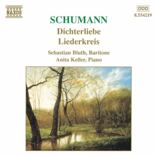 "Album cover with serene forest landscape painting and musical artist information."