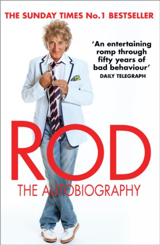 "Book cover featuring Rod Stewart in a white jacket, adjusting his tie."