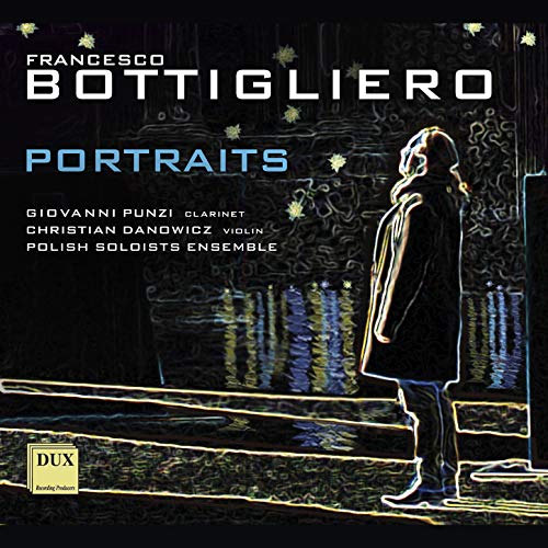 CD cover with a person standing on stairs, surrounded by abstract, glowing lines.