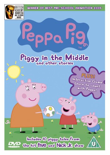 "Peppa Pig DVD cover featuring Peppa and her family playing with a ball."