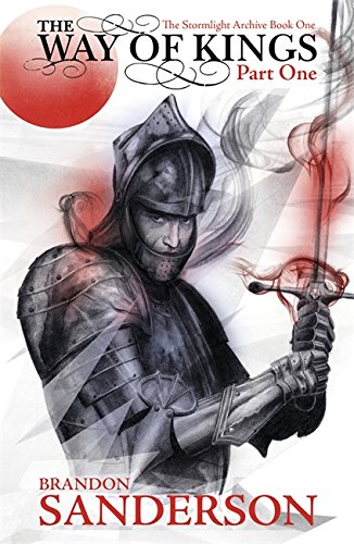 "The Way of Kings" book cover featuring a knight holding a glowing red sword.