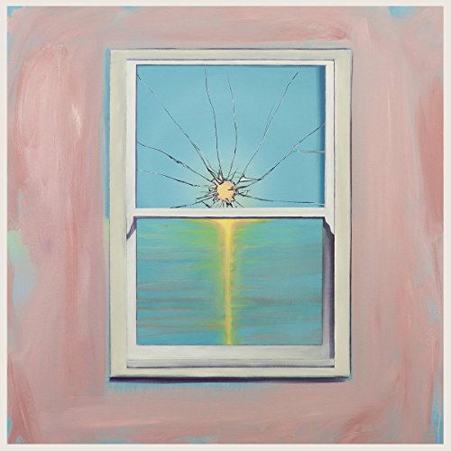 Album cover art featuring a broken window with a rainbow reflection on a pink background.