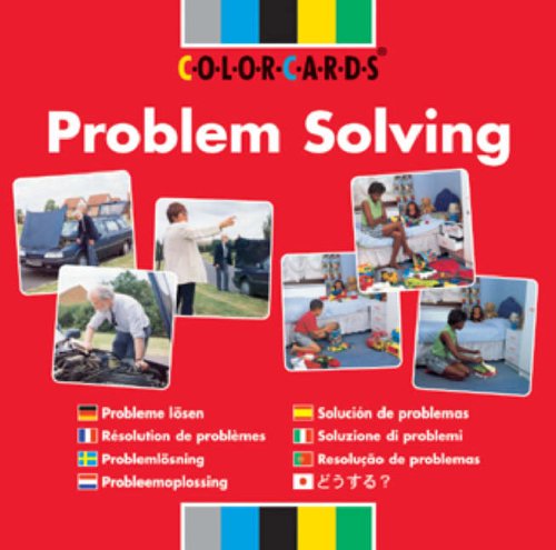 Red book cover with "Problem Solving" title, images of people, and multilingual text.