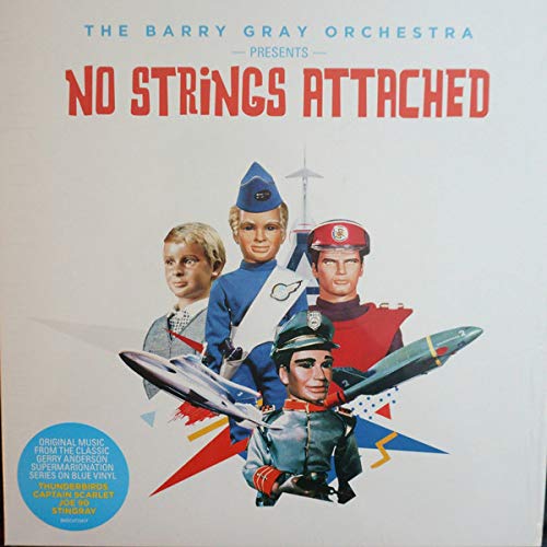 "Blue vinyl record cover featuring four men in futuristic uniforms surrounded by fighter jets."