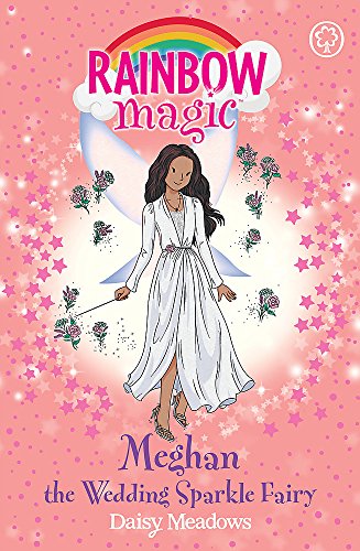 "Book cover featuring a fairy in a white dress surrounded by flowers and stars."