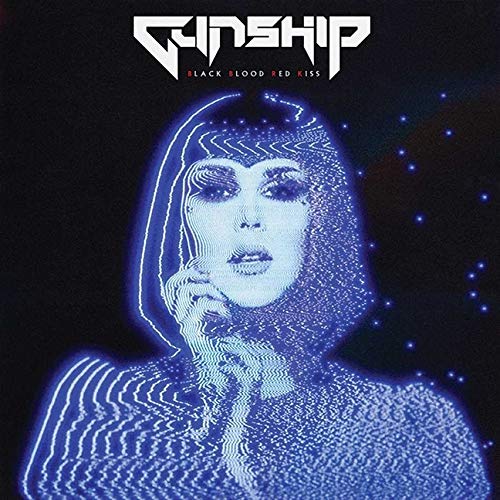 Vinyl album cover with a blue neon woman's portrait against a dark background.