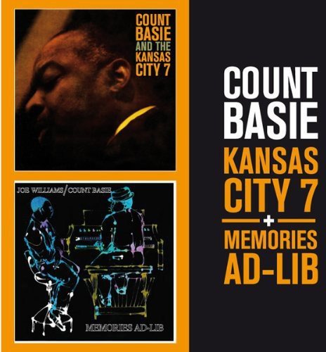 "CD cover art featuring Count Basie's image and 'Kansas City 7' and 'Memories Ad-Lib'."