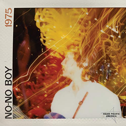 Album cover with a man and abstract yellow and red background.