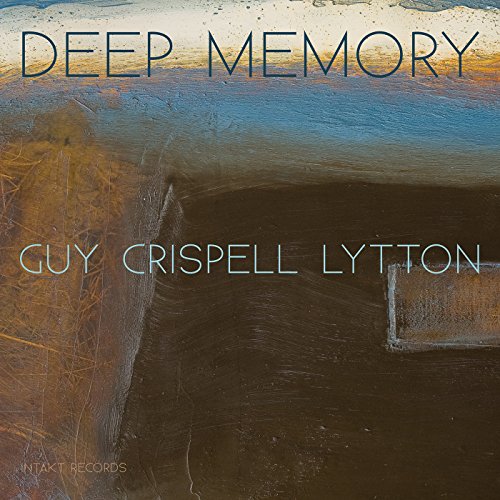 "Album cover with abstract, earth-toned background and 'Deep Memory' title in blue font."