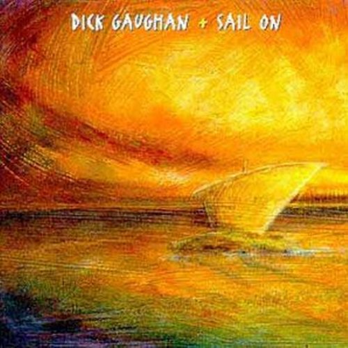 "Album cover art featuring a boat on water with orange sky and text."