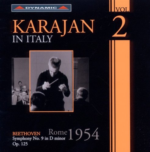 Black CD cover with orange accents, featuring a conductor leading an orchestra.