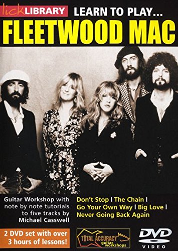 "Lick Library DVD cover featuring a black-and-white photo of the band Fleetwood Mac."
