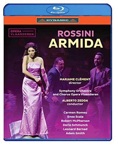 Blu-ray case with a woman in a pink dress and two men in the background.