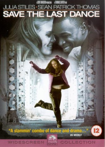 "Save The Last Dance" DVD cover featuring a dancing woman and couple's faces.