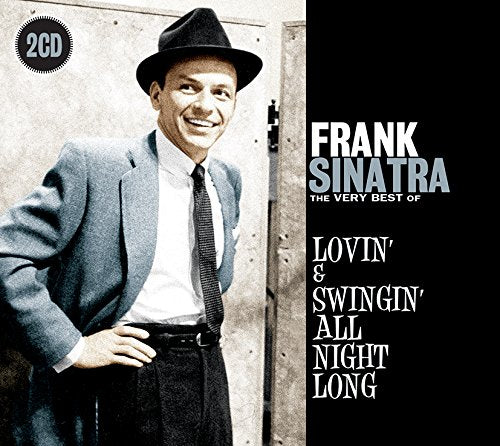 Frank Sinatra album cover with black and white photo and white text on black background.