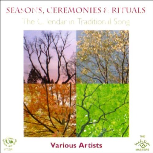 "Album cover with collage of trees in different seasonal foliage on a white background."