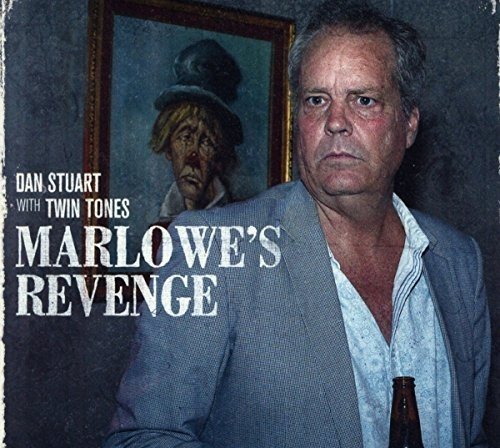 "CD cover featuring a man in a gray suit jacket with a painted portrait."