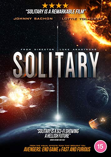 "Solitary" DVD cover featuring a space battle scene with a large silver title.