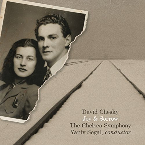 "Album cover with torn black-and-white photo of a man and woman, names and title listed."